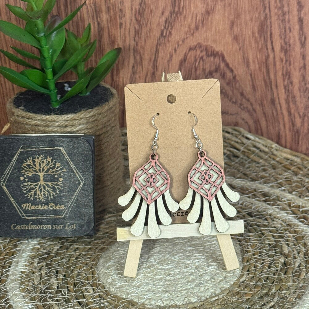 Boucles d'oreilles Losange et Franges