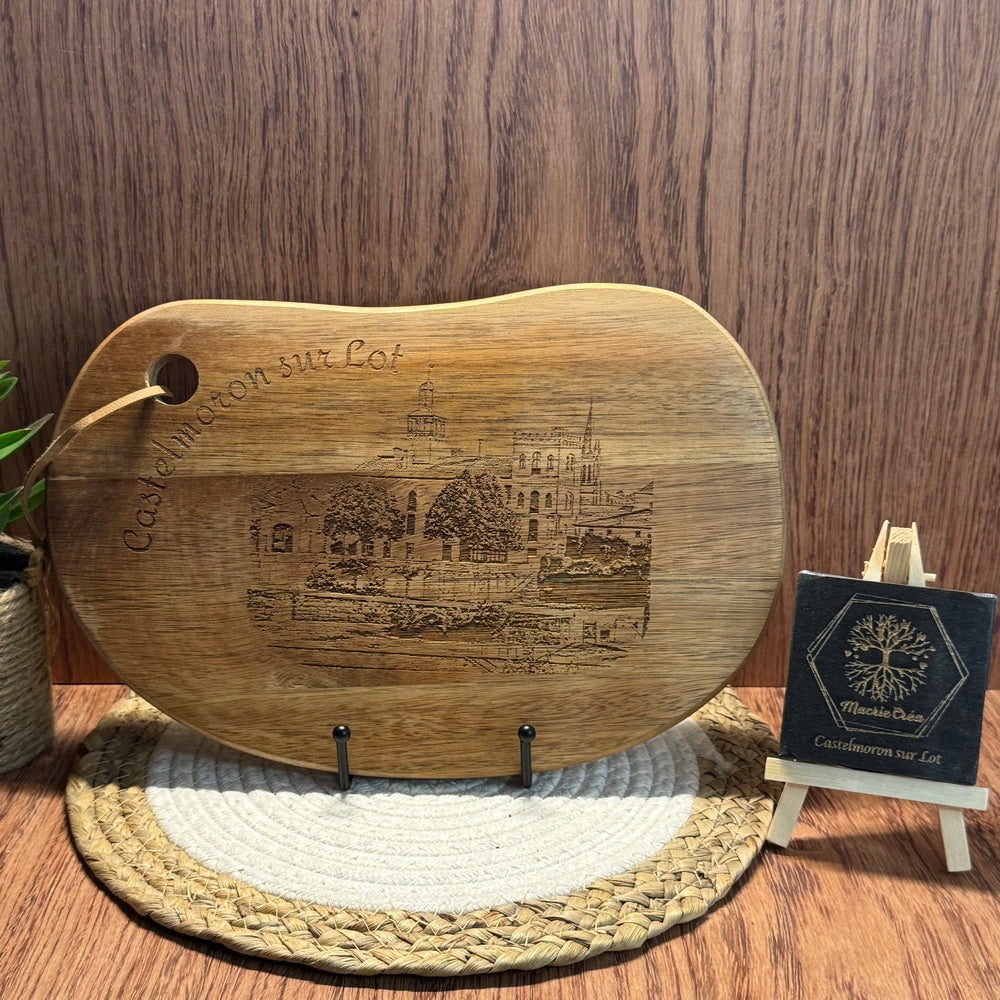 Planche acacia gravée – Castelmoron sur Lot