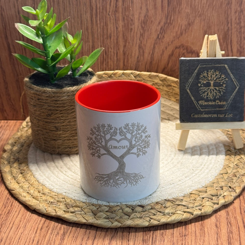 Mug gravé Arbre de Vie « Amour »