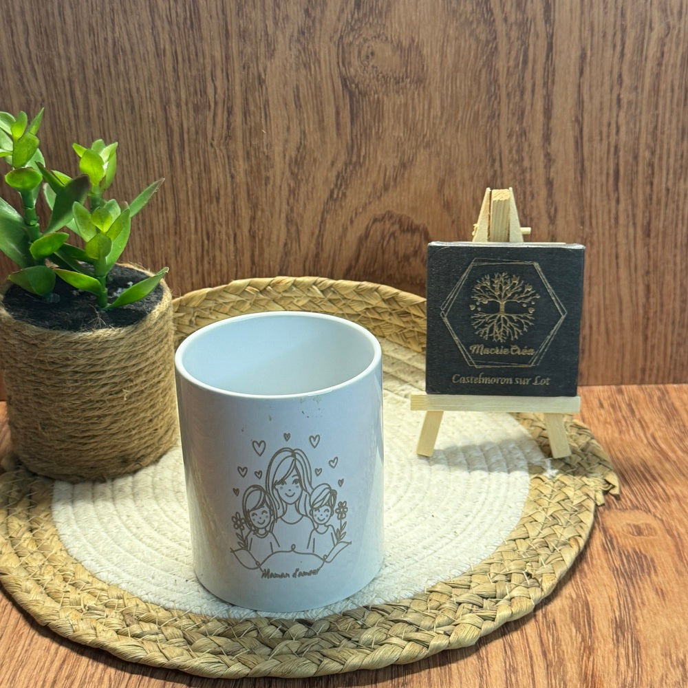 Mug Fête des Mères – Maman d'amour – Gravure laser