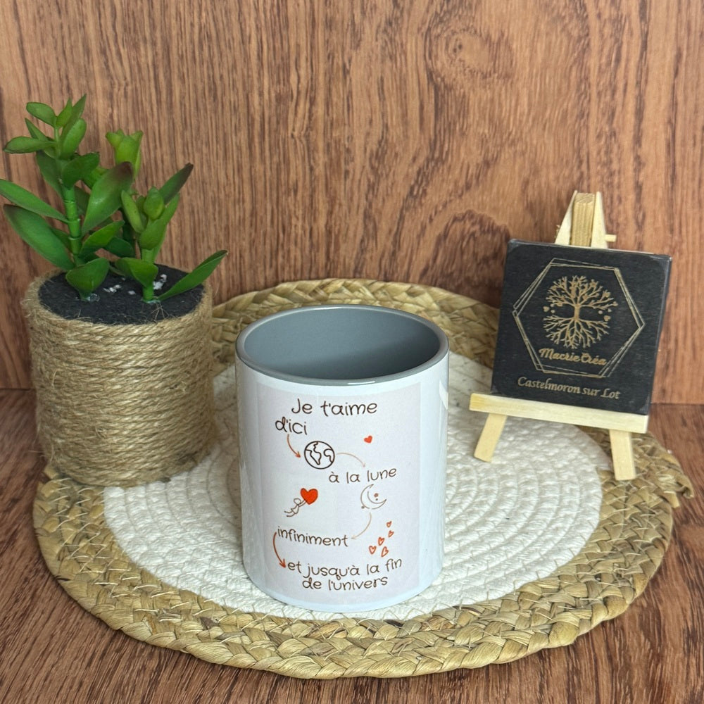 Mug « Je t’aime d’ici à la lune infiniment »