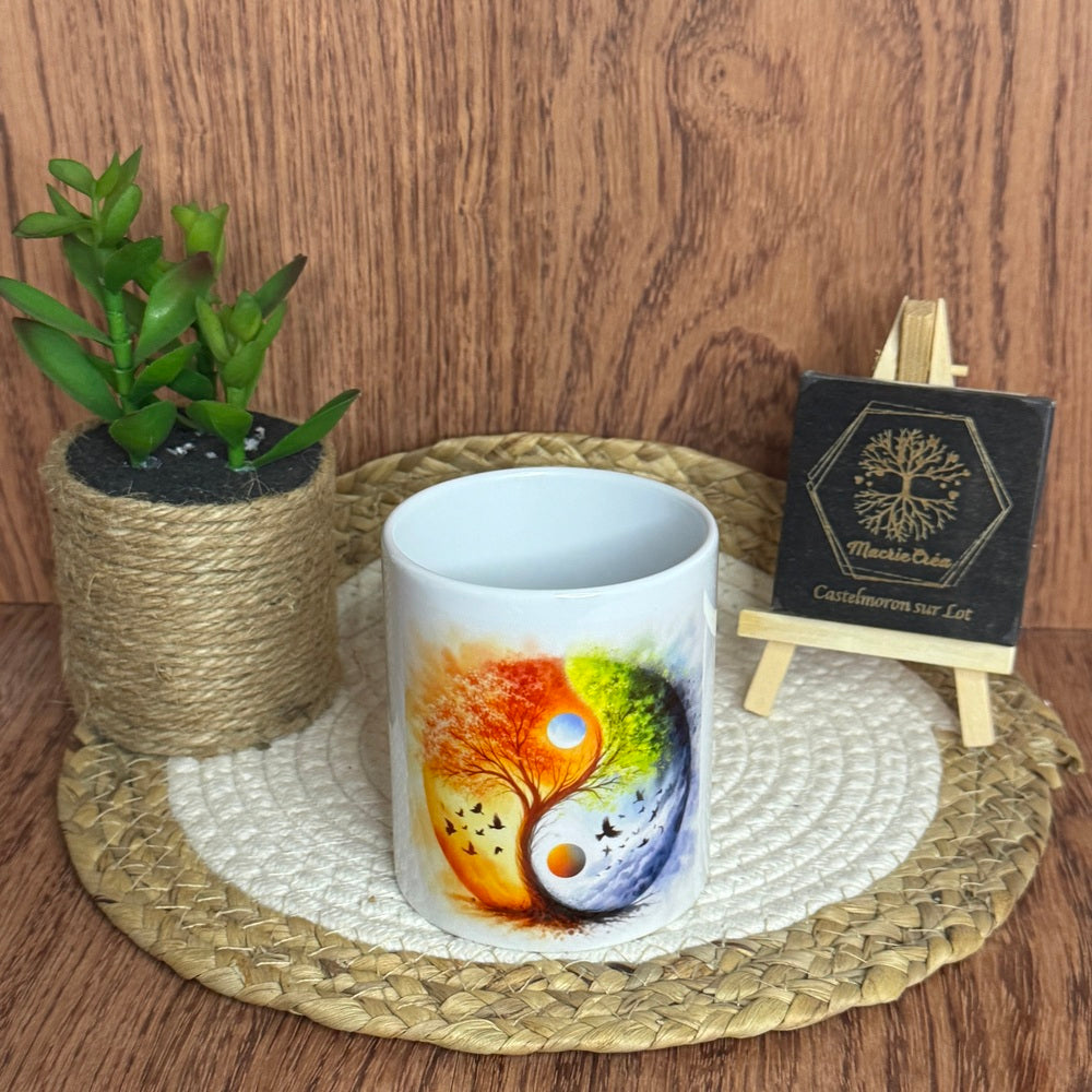 Mug sublimation – Yin Yang arbre de vie coloré