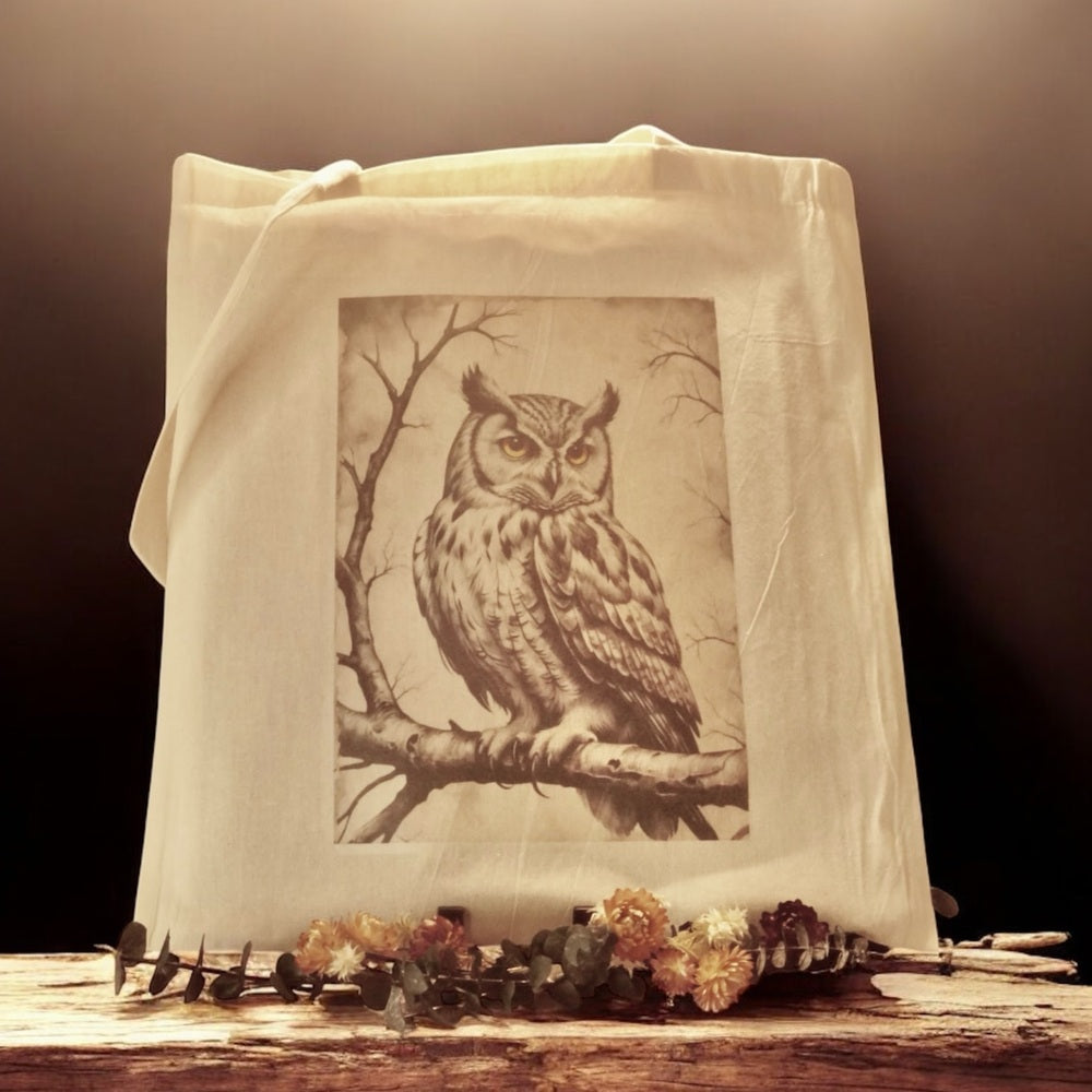 Tote Bag Sublimation Hibou Vintage