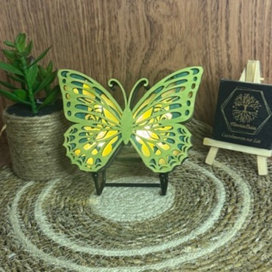 Papillon lumineux bois tilleul
