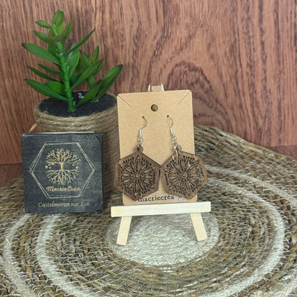 Boucles d'oreilles Hexagone Mandala