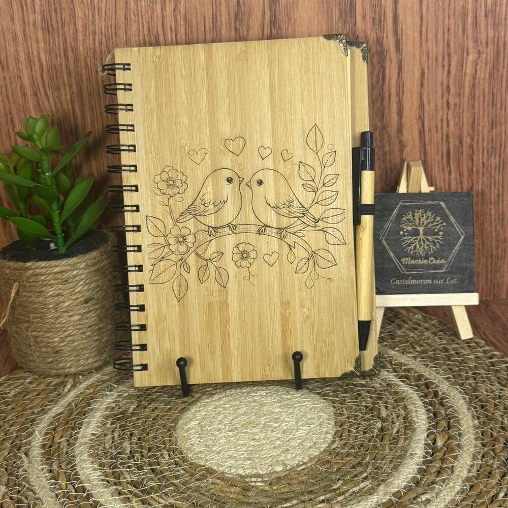 Carnet bambou Oiseaux Amoureux