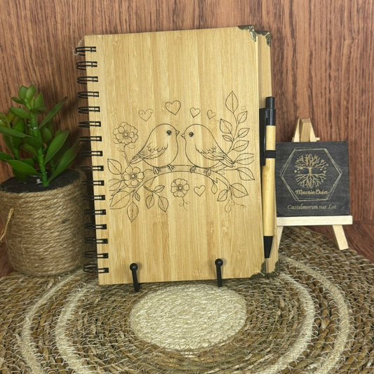 Carnet bambou Oiseaux Amoureux