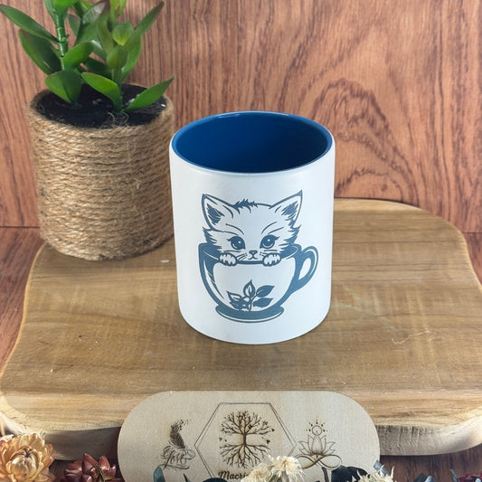 Tasse Personnalisable – Gravure Chaton dans sa Tasse