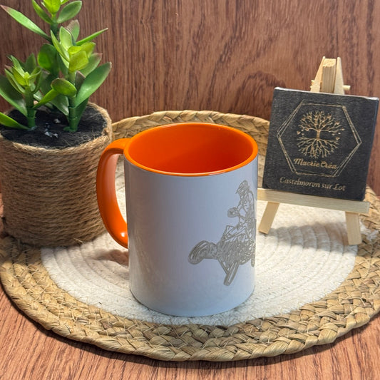 Mug gravé laser – Quad (intérieur orange)