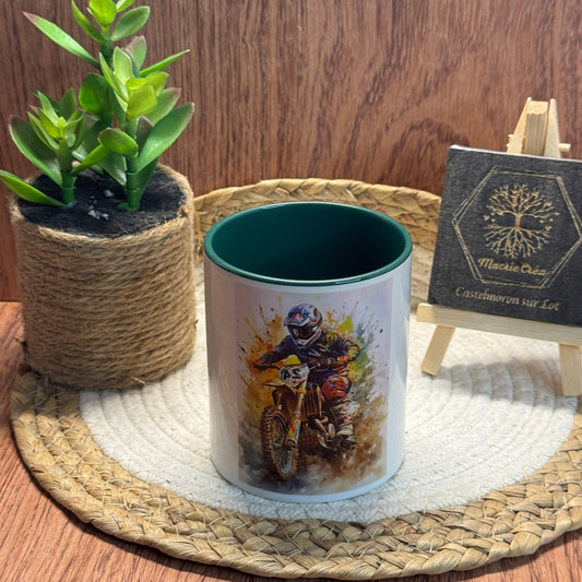 Mug sublimation – Motocross aquarelle