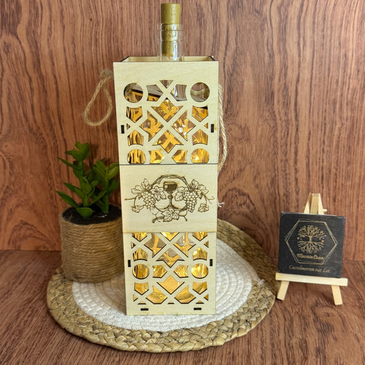 Caisse à vin en bois découpée au laser – Treillis & Calice