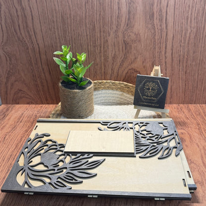 Urne de Mariage en Bois – Fleurs Découpées Laser – À Monter Soi-Même