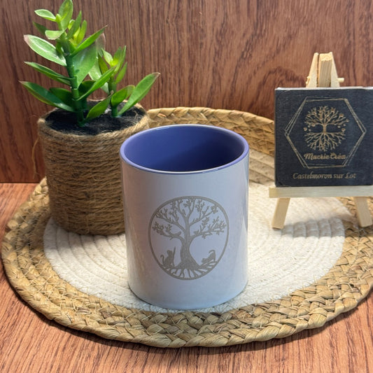 Mug gravé Arbre de Vie & Chats