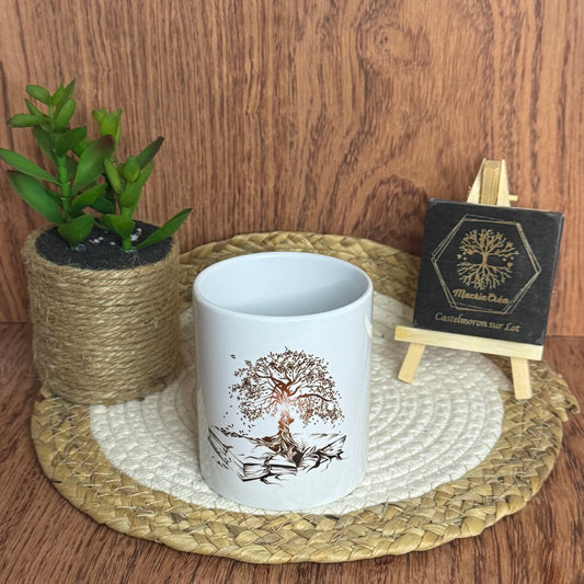 Mug sublimation – Arbre de vie doré et femme lisant