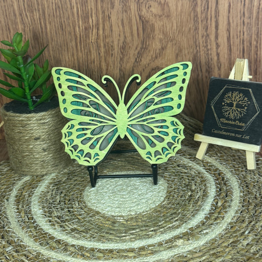 Papillon lumineux bois tilleul