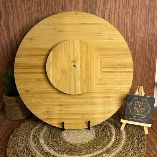 Plateau tournant gravé en bambou – Apéro