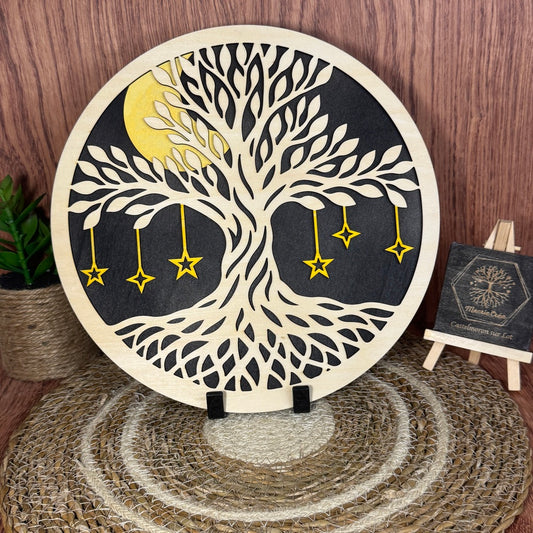 Décoration Arbre de Vie – Contreplaqué Tilleul Peint