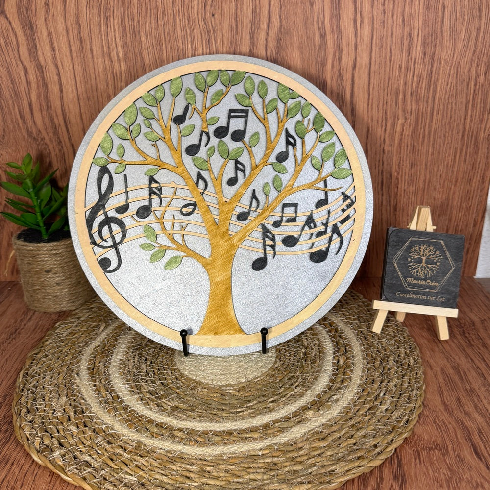 Arbre de Vie Musical – Bois tilleul gravé laser Ø30 cm